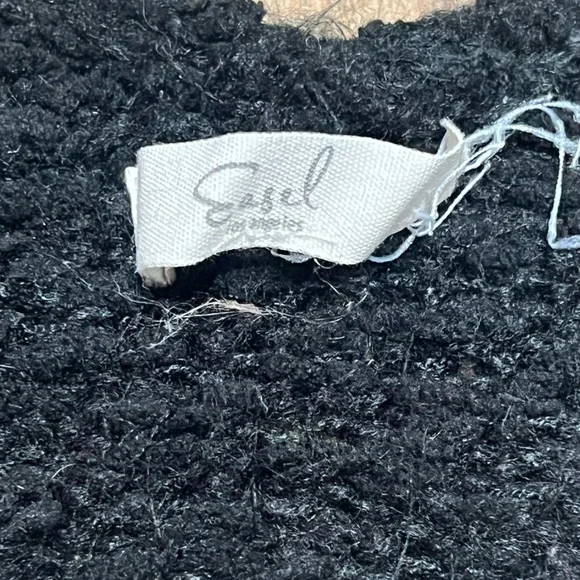 Easel Chunky Black and White Striped Button Up Cardigan Med/Large - Picture 3 of 4